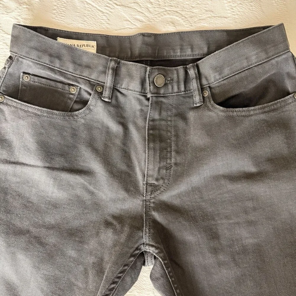Banana Republic Men’s Straight Leg Jeans 31x32 Charcoal Gray Denim Casual Pants